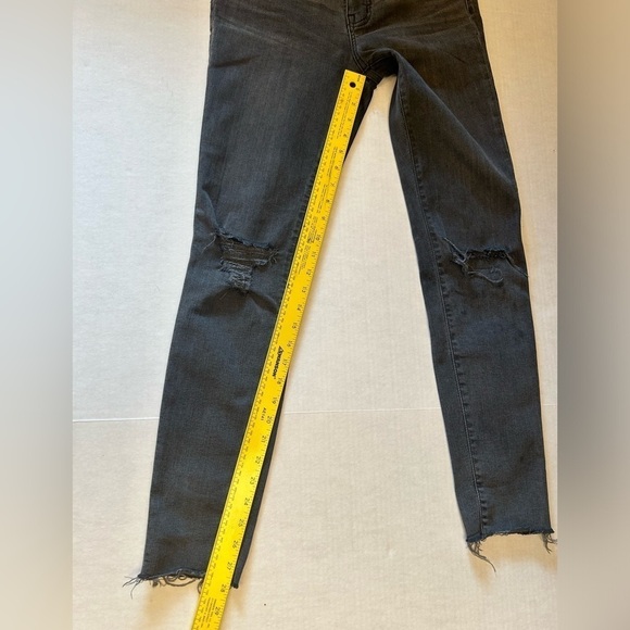 Madewell 9”mid rise skinny grey/black denim distressed jeans Sz-27 Q1 - Picture 7 of 9